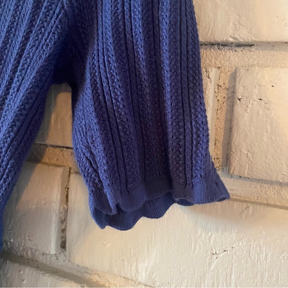 Sezane Blue Ribbed Sweater - Picture 3 of 7
